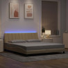 Estrutura de cama sem colchão 180x200 cm tecido cor creme 4