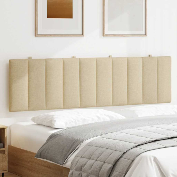 Cabecero de cama acolchado tela crema 180 cm M 3