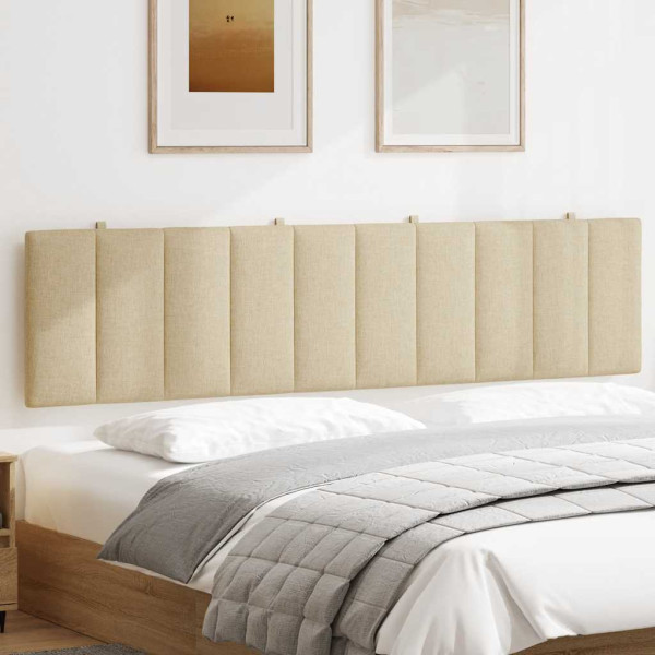 Cabecero de cama acolchado tela crema 200 cm M 3
