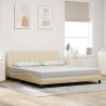 Cama sin colchón tela color crema 180x200 cm 1