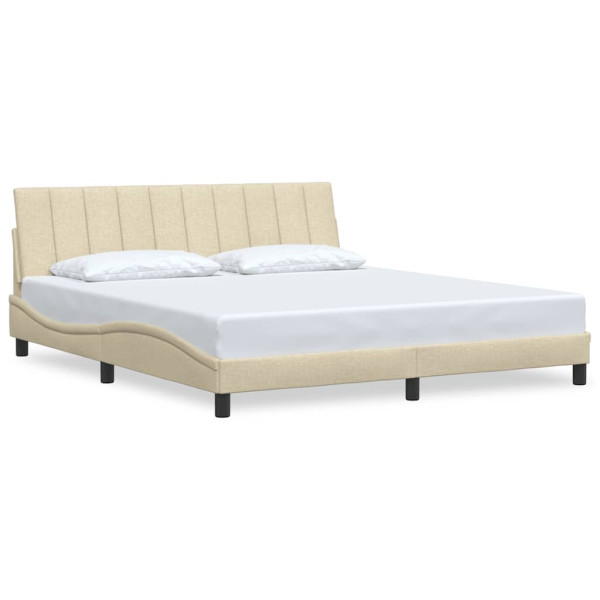 Cama sin colchón tela color crema 180x200 cm M 2
