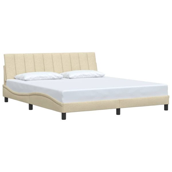 Estrutura de cama sem colchão 180x200 cm tecido cor creme M 3