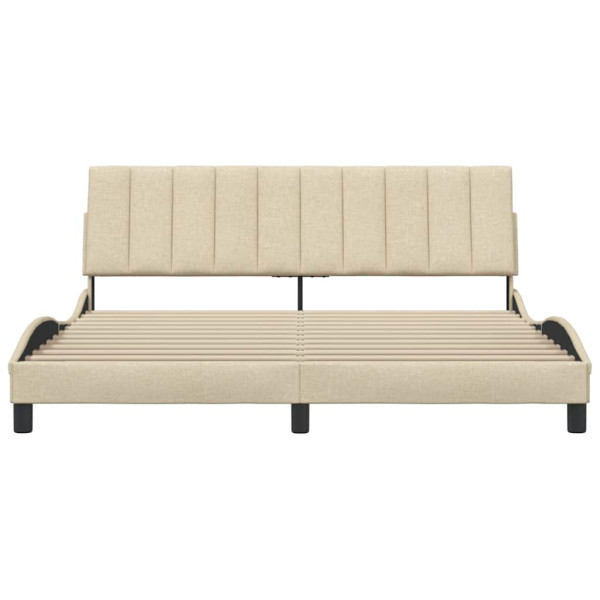 Cama sin colchón tela color crema 180x200 cm M 4