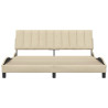 Estrutura de cama sem colchão 180x200 cm tecido cor creme 4