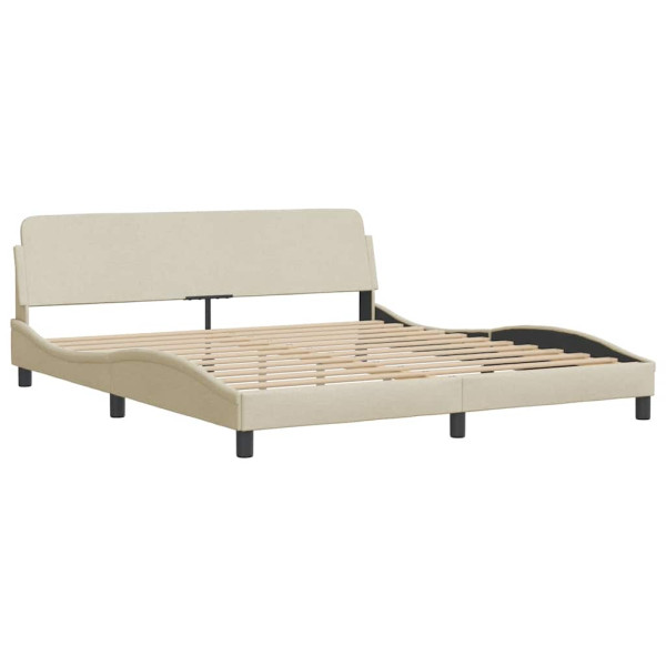 Estrutura de cama sem colchão 180x200 cm tecido cor creme M 5