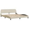 Cama sin colchón tela color crema 180x200 cm 5