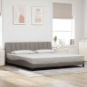 Cama sem colchão 200x200 cm tecido cinzento-acastanhado 1