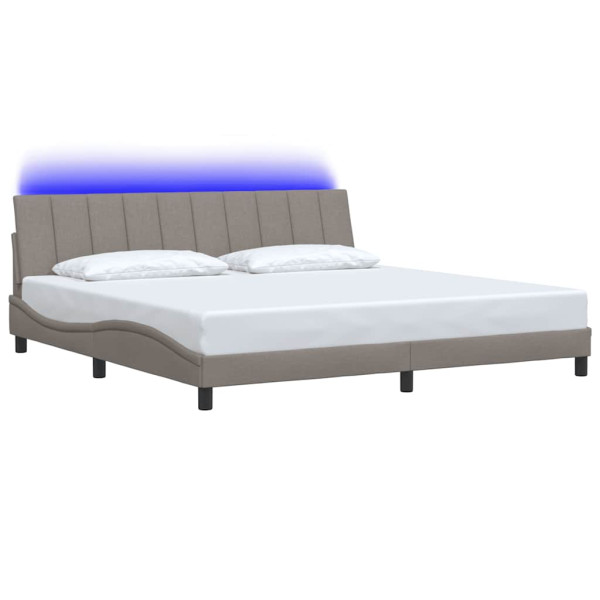 Cama sem colchão 200x200 cm tecido cinzento-acastanhado M 3