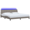 Cama sem colchão 200x200 cm tecido cinzento-acastanhado 3