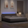 Cama sin colchón tela gris taupe 200x200 cm 4