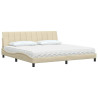 Cama com colchão 200x200 cm tecido cor creme 4