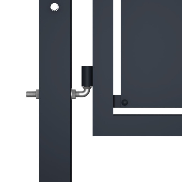 Puerta de valla para jardín acero gris antracita 100x75 cm M 3