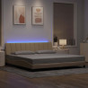 Estrutura de cama sem colchão 200x200 cm tecido cor creme 4