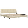 Cama sin colchón tela color crema 200x200 cm 5