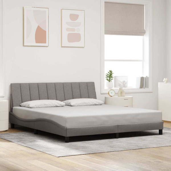 Cama sin colchón tela gris taupe 180x200 cm D