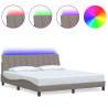 Cama sem colchão 180x200 cm tecido castanho-acinzentado 2