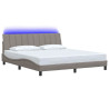 Cama sem colchão 180x200 cm tecido castanho-acinzentado 3