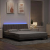 Cama sem colchão 180x200 cm tecido castanho-acinzentado 4