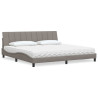 Cama con colchón tela gris taupe 200x200 cm 1