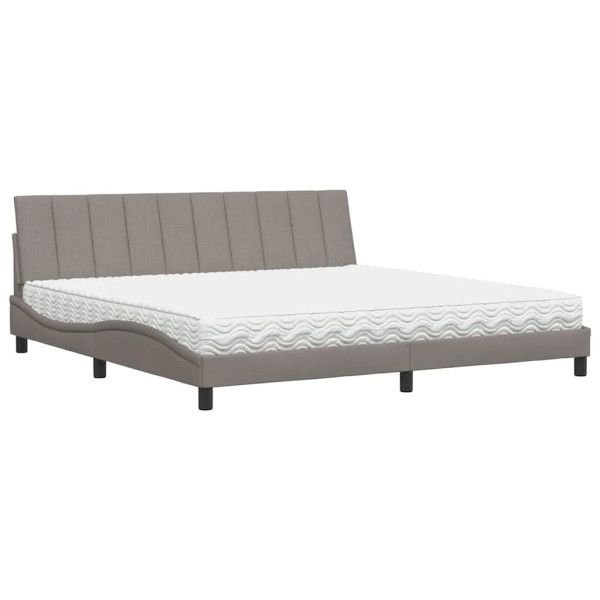 Cama com colchão 200x200 cm tecido cinzento-acastanhado M 2