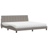 Cama com colchão 200x200 cm tecido cinzento-acastanhado 2