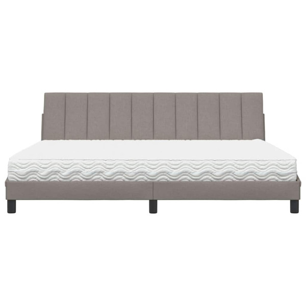 Cama com colchão 200x200 cm tecido cinzento-acastanhado M 5