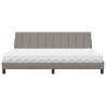 Cama con colchón tela gris taupe 200x200 cm 5