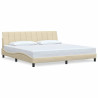 Cama sin colchón tela color crema 200x200 cm 2