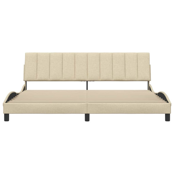 Cama sin colchón tela color crema 200x200 cm M 4