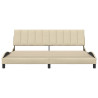 Cama sin colchón tela color crema 200x200 cm 4