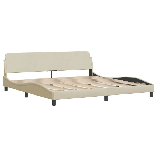 Cama sin colchón tela color crema 200x200 cm M 5