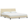 Cama con colchón de tela color crema 180x200 cm 1