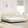 Cama con colchón de tela color crema 180x200 cm 3