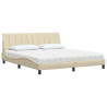Cama com colchão 180x200 cm tecido cor creme 4