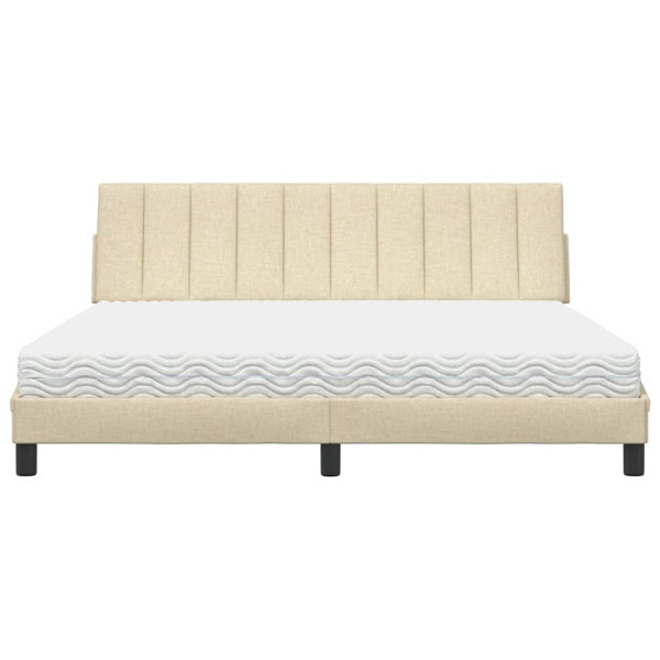 Cama con colchón de tela color crema 180x200 cm M 5