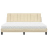 Cama com colchão 180x200 cm tecido cor creme 5