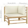 12 pcs conj. lounge jardim em bambu c/ almofadões branco nata 6