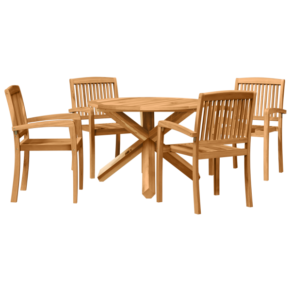 Conjunto de Comedor de Jardín 3 pcs Marrón 109 x 109 x 74 cm M 2