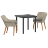 Conjunto de comedor 3 pcs Gris claro y negro Mediano 2