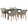 Conjunto de sala de jantar 5 pcs Cinza claro e preto 3