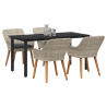 Conjunto de comedor 5 pcs Gris claro y negro 160 x 80 x 74 cm 3