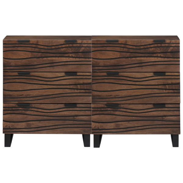 Tableros Lateral con cajón 2 pcs Marrón Mediano Madera maciza M 4