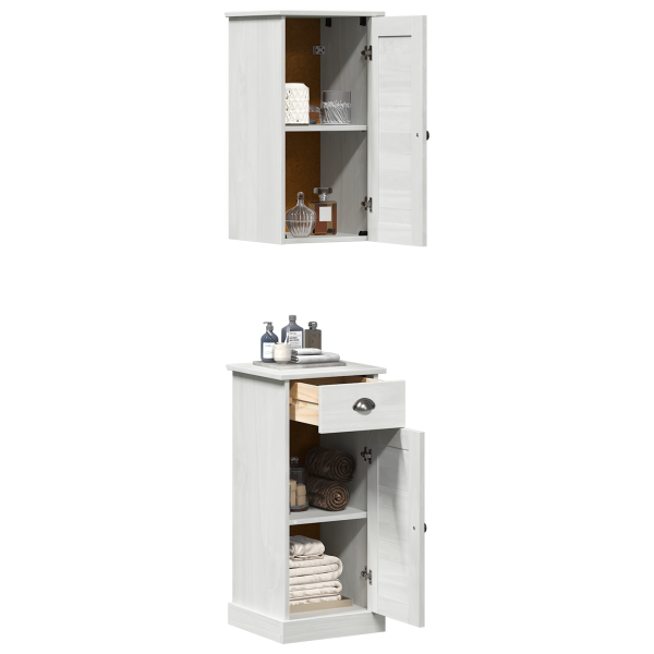 Juego de muebles de baño 2 pcs Marrón y blanco 37 x 34 x 80 cm M 3