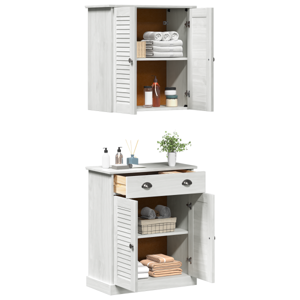 Juego de muebles de baño 2 pcs Marrón 67.5 x 34 x 80 cm M 3