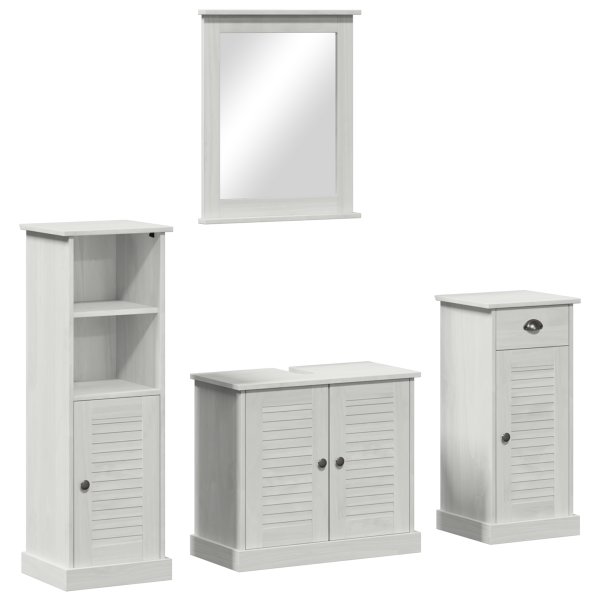 Juego de muebles de baño 3 pcs blanco antiguo 37 x 34 x 110 cm D