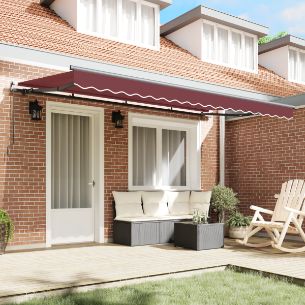 Toldo Retrátil Manual Vermelho bordô e Antracite M 3