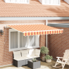 Toldo Retrátil Multicolorido e Amarelo e Laranja e Branco 1