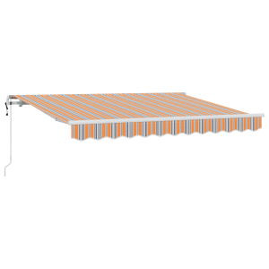 Toldo Retrátil Multicolorido e Laranja e Cinza e Azul e Branco H