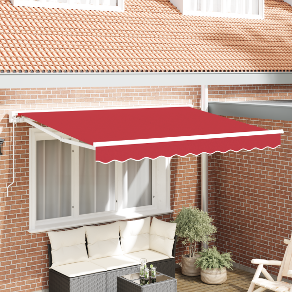 Toldo Retráctil Manual Rojo 350x200 cm D
