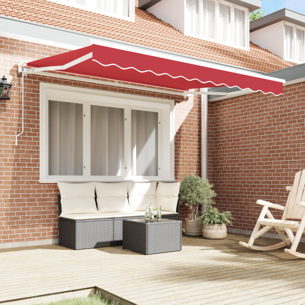 Toldo Retráctil Manual Rojo 350x200 cm M 3